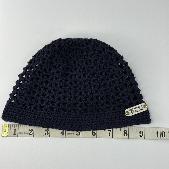 Handmade New The Clem Hobbii Friends Cotton Silk in Navy Knit Beanie- Adult S/M - Picture 9 of 10
